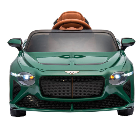 Licensed 2.4G Electric 12V Kids Ride On Car with 3 Speeds - Bentley Green