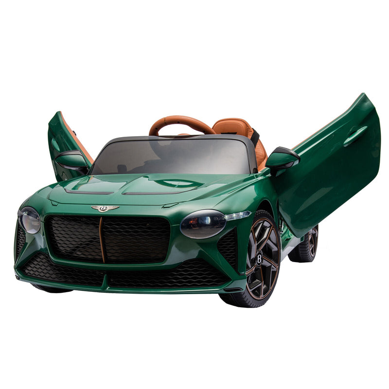 Licensed 2.4G Electric 12V Kids Ride On Car with 3 Speeds - Bentley Green