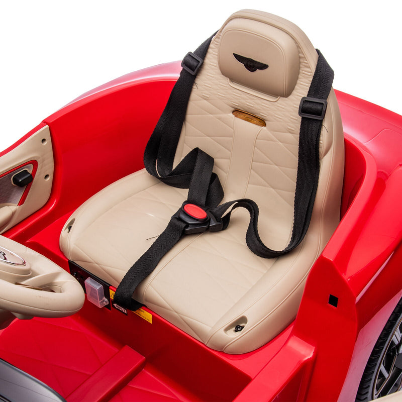 Licensed 2.4G Kids Ride On Car with 3 Speeds - Electric 12V Bentley Red