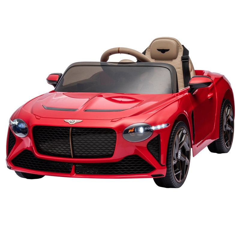 Licensed 2.4G Kids Ride On Car with 3 Speeds - Electric 12V Bentley Red