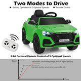 Licensed Audi RS Q8 12V Ride-On Car for Kids with Lights, Music, and Remote Control in Green
