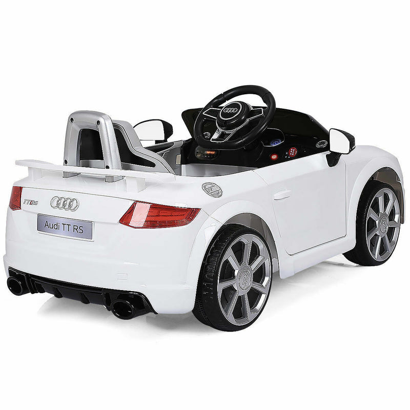 Licensed Audi TT RS Electric Ride-On Car for Kids with Remote Control and MP3 Player - White