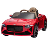 Licensed Bentley 2.4G Electric Ride-On Car for Kids - 3 Speeds, Remote Control, 12V Battery, Red