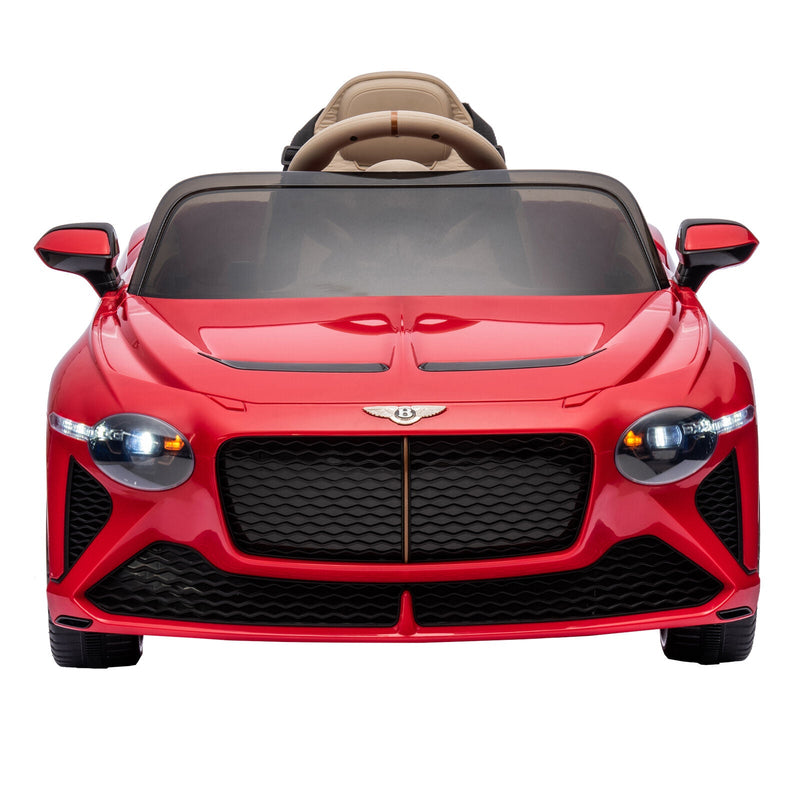 Licensed Bentley 2.4G Electric Ride-On Car for Kids - 3 Speeds, Remote Control, 12V Battery, Red
