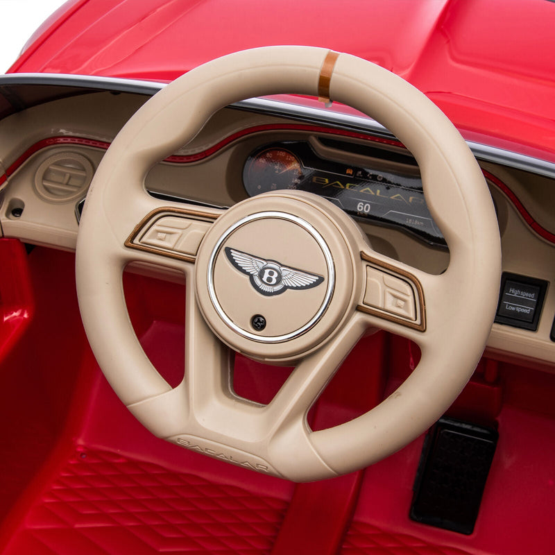 Licensed Bentley 2.4G Electric Ride-On Car for Kids - 3 Speeds, Remote Control, 12V Battery, Red