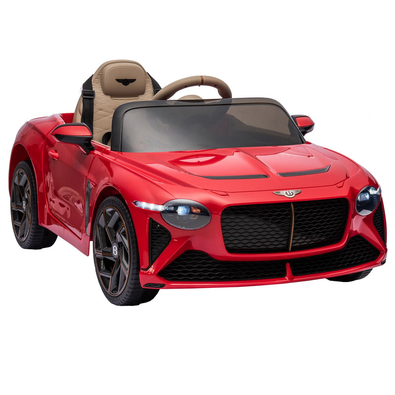 Licensed Bentley 2.4G Electric Ride-On Car for Kids - 3 Speeds, Remote Control, 12V Battery, Red