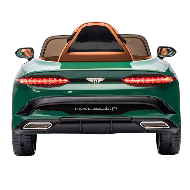 Licensed Bentley 2.4G Kids Ride On Car with Remote Control, 3 Speeds, and 12V Battery - Green