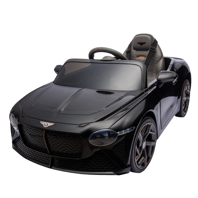 Licensed Bentley 2.4G RC Kids Ride On Car with 3 Speeds - Electric 12V 7A in Sleek Black