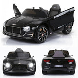 Electric 12v Ride-On Car for Kids with Remote Control, LED Lights, MP3 Player, and 2 Seats - Bentley Style
