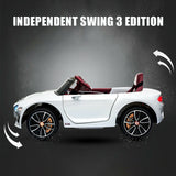 Electric Kids Ride-On Car with Remote Control, LED Lights, MP3 Player, and Bentley-Inspired Design - 12V