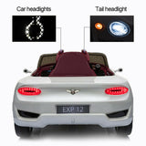 Electric Kids Ride-On Car with Remote Control, LED Lights, MP3 Player, and Bentley-Inspired Design - 12V