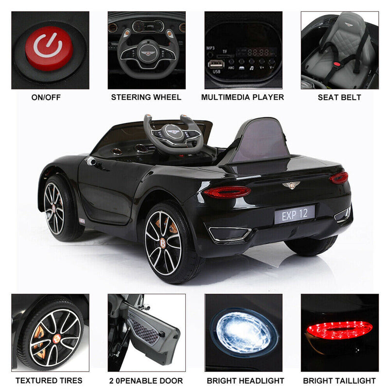 Electric Bentley Style Ride-On Car for Kids with Remote Control and MP3 Player