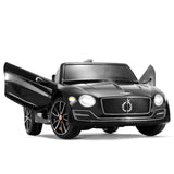 Premium Bentley Style Kids Electric Ride On Car with LED Lights and Remote Control - Black