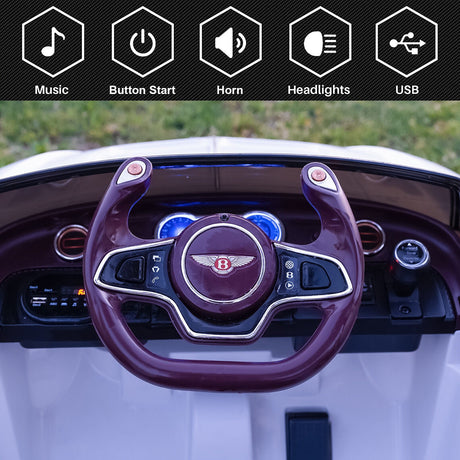 12V Licensed Bentley Electric Kids Ride On Car with Remote Control - Suitable for Ages 3-8 Years