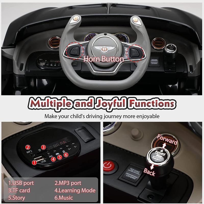 Bentley Style 12V Electric Kids Ride On Car with Remote Control - Perfect Gift for Children