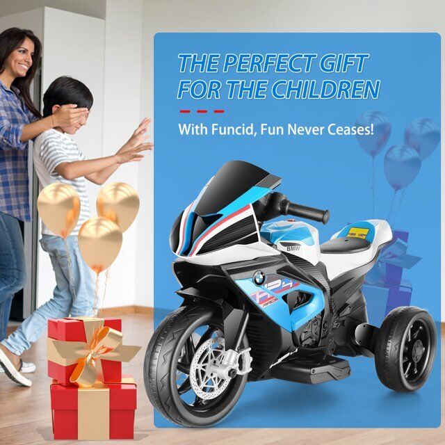 Licensed BMW 12V Battery Powered Electric Ride-On Motorcycle for Kids