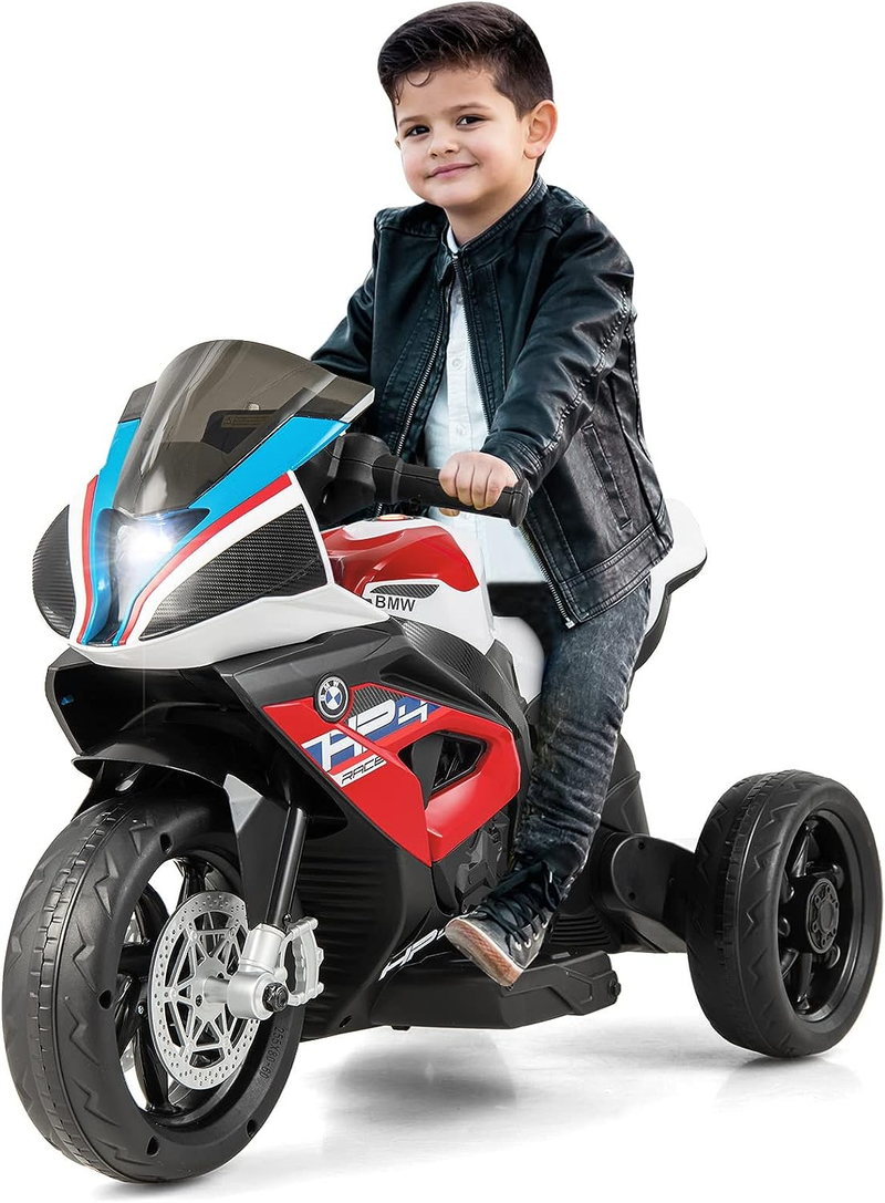 Licensed BMW 12V Battery Powered Ride-On Motorcycle for Kids with Headlights