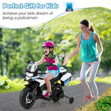 Licensed BMW Dirt Bike Police Motorcycle for Kids - 12V, White with Light & Music