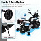 Licensed BMW Dirt Bike Police Motorcycle for Kids - 12V, White with Light & Music