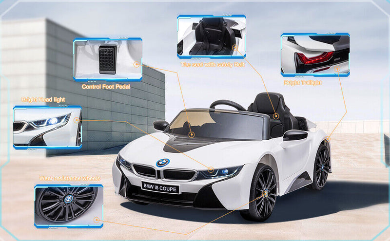 BMW I8 12V Kids Ride on Car with Remote Control and MP3 Player - Electric Vehicle Toy