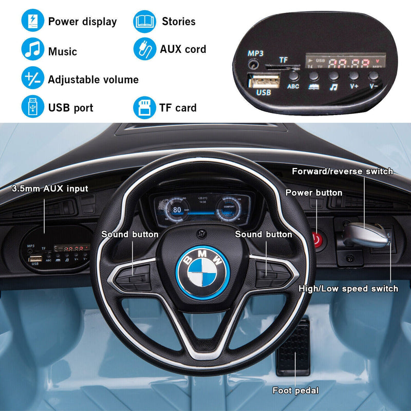 Licensed BMW I8 Electric Ride-On Car for Kids with Remote Control - 12V Toy Vehicle