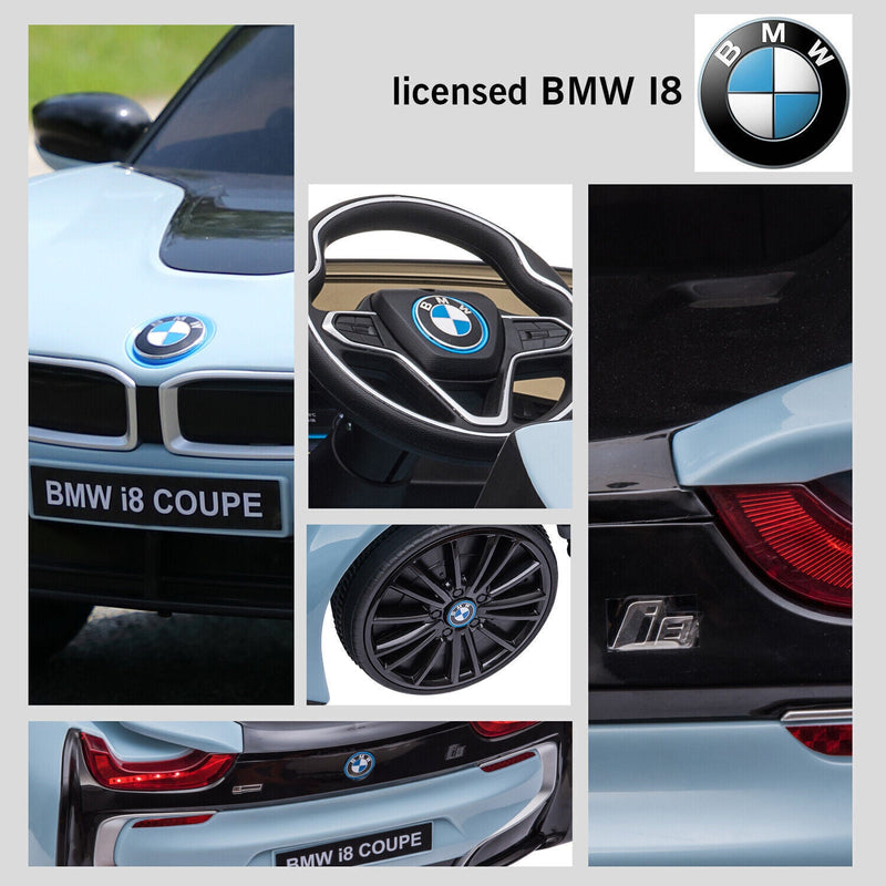 Licensed BMW i8 Style 12V Electric Ride-On Car for Kids with Remote Control, MP3 Player, and LED Lights