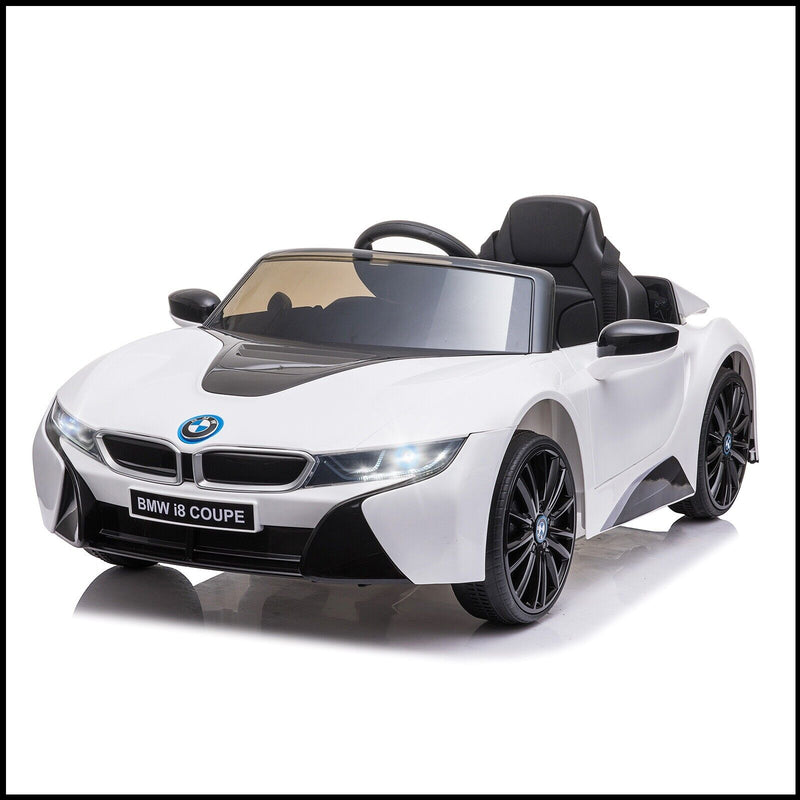 Licensed BMW I8 White Electric Ride-On Car for Kids with MP3 and Remote Control - 12V