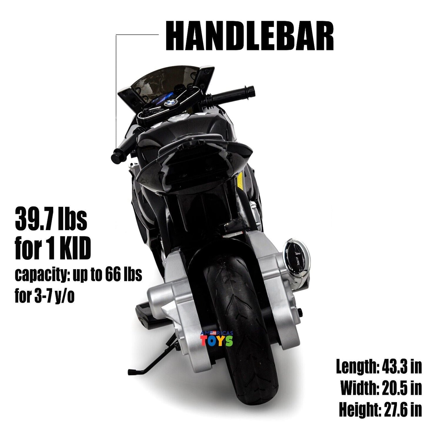 Licensed BMW Kids Motorcycle with MP3 Player and EVA Wheels - Available in Multiple Colors