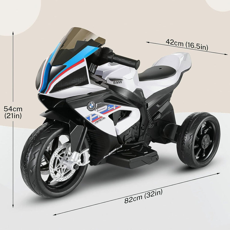 Licensed BMW 3-Wheel Ride-On Motorcycle for Kids with Music - 12V Battery Powered