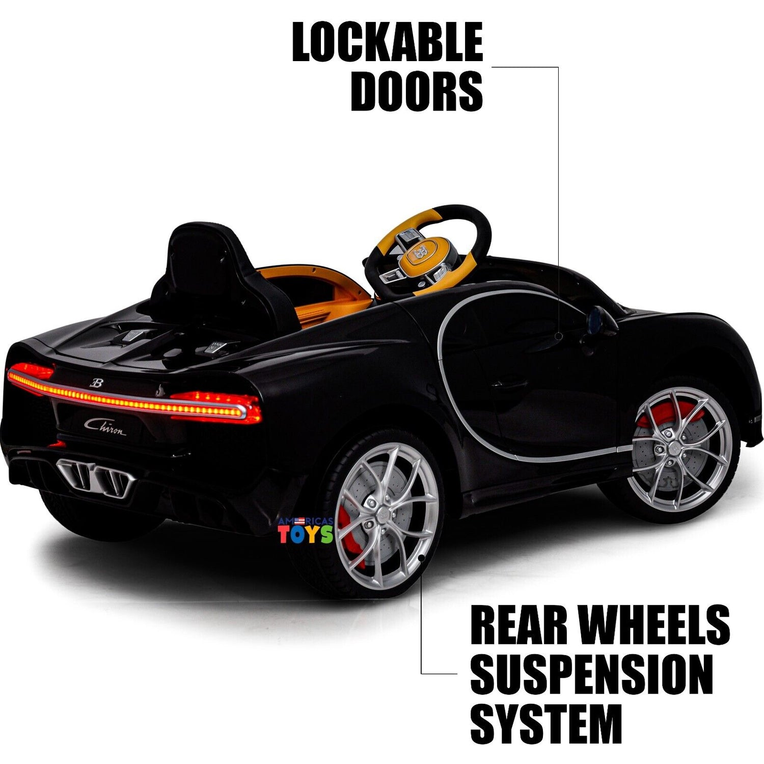 Licensed Bugatti R/C Car with Music, Leather Seat, and Multiple Color Options