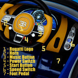 Licensed Bugatti R/C Car with Music, Leather Seat, and Multiple Color Options