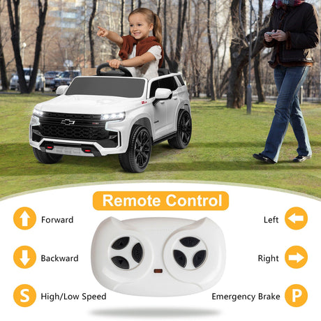 Licensed Chevrolet Silverado GMC 12V Ride-On Car Truck for Kids - White