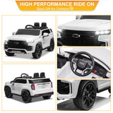 Licensed Chevrolet Silverado GMC 12V Ride-On Car Truck for Kids - White