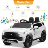 Licensed Chevrolet Silverado GMC 12V Ride-On Car Truck for Kids - White