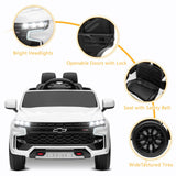 Licensed Chevrolet Silverado GMC 12V Ride-On Car Truck for Kids - White