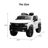 Licensed Chevrolet Silverado GMC White 12V Battery Powered Ride-On Truck for Kids