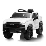 Licensed Chevrolet Silverado GMC White 12V Battery Powered Ride-On Truck for Kids
