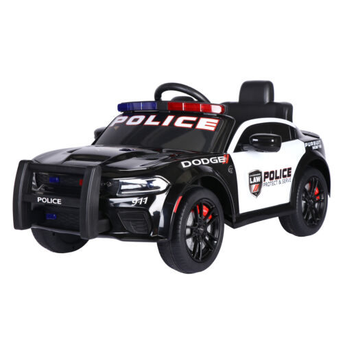 Licensed Dodge Charger Police Sports Car for Kids with LED Lights, USB and MP3 Capabilities - 12V