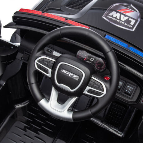 Licensed Dodge Charger Police Sports Car for Kids with LED Lights, USB and MP3 Capabilities - 12V