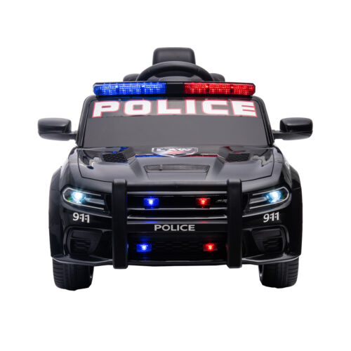 Licensed Dodge Charger Police Sports Car for Kids with LED Lights, USB and MP3 Capabilities - 12V
