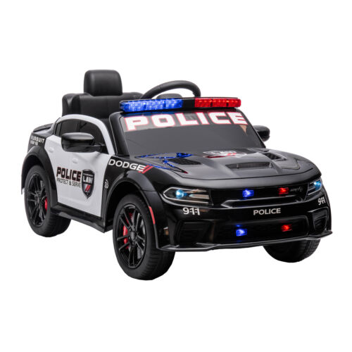 Licensed Dodge Charger Police Sports Car for Kids with LED Lights, USB and MP3 Capabilities - 12V