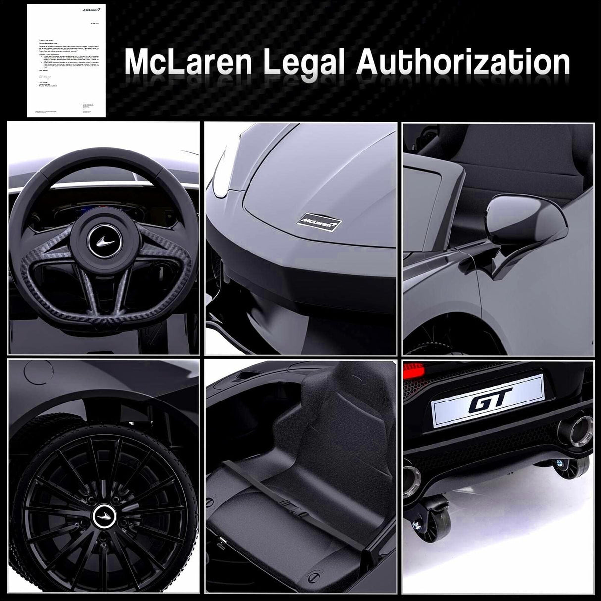 Licensed Electric Ride-On Toy Car for Kids with Remote Control and LED Headlights