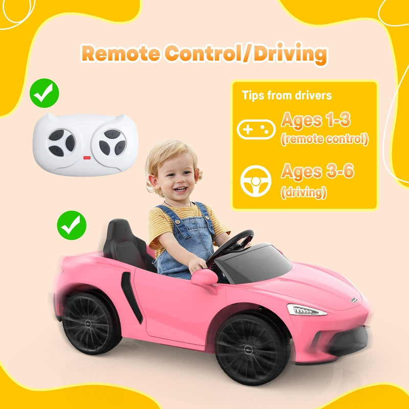 Licensed Electric Ride-On Toy Car for Kids with Remote Control and LED Headlights