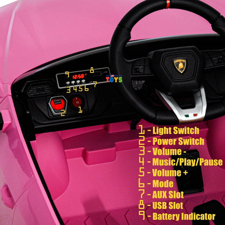 Licensed Lamborghini 12V Electric Ride-On Car for Kids with R/C and MP3 - Available in Multiple Colors