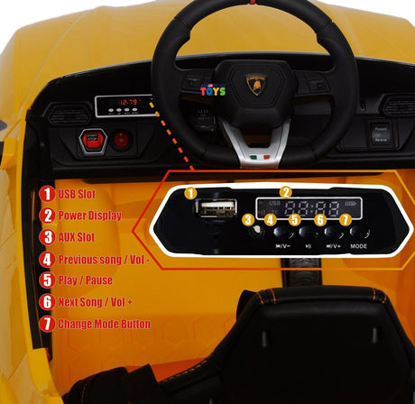 Licensed Lamborghini 12V Electric Ride-On Car for Kids with R/C and MP3 - Available in Multiple Colors