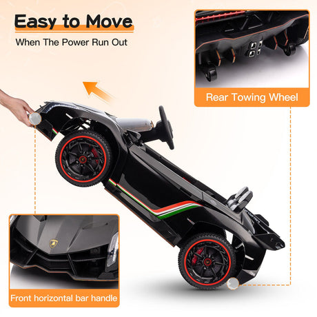 2 Seater Licensed Lamborghini Electric Ride On Car for Kids with Remote Control - 12V