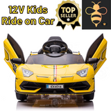 Licensed Lamborghini Aventador Battery Powered Ride-On Car for Kids - 12V Toy Gift