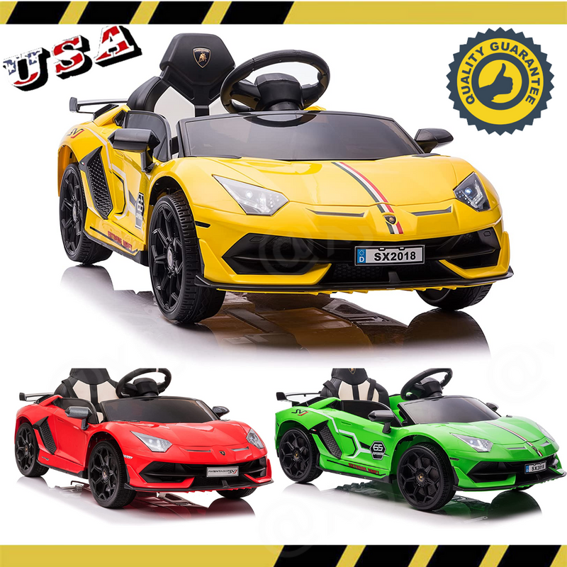 Licensed Lamborghini Aventador 12V Battery Powered Ride-On Car for Kids - Perfect Gift for Young Car Enthusiasts!