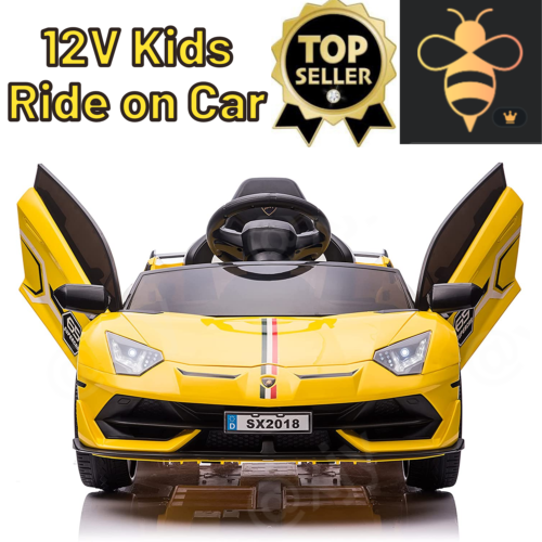 Licensed Lamborghini Aventador 12V Battery Powered Ride-On Car for Kids - The Perfect Toy Gift!