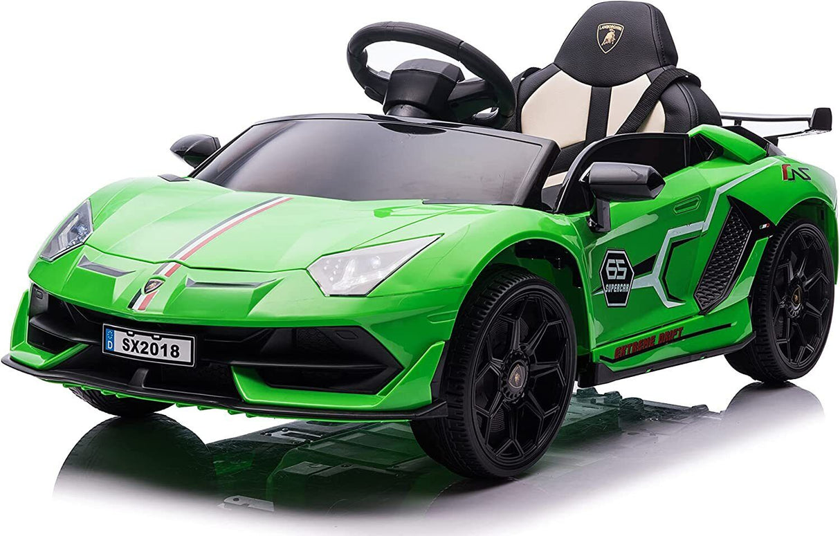 12V Licensed Lamborghini Aventador Ride-On Car with Hydraulic Doors for Kids